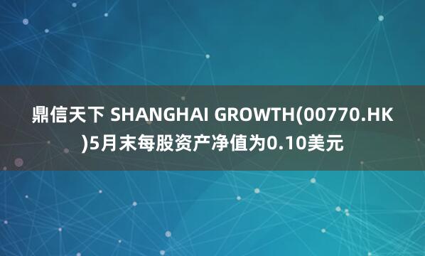 鼎信天下 SHANGHAI GROWTH(00770.HK)5月末每股资产净值为0.10美元